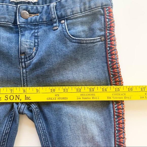 🌸Free People🌸 Side Striped Skinny Jeans Size 26 Blue - Picture 7 of 10